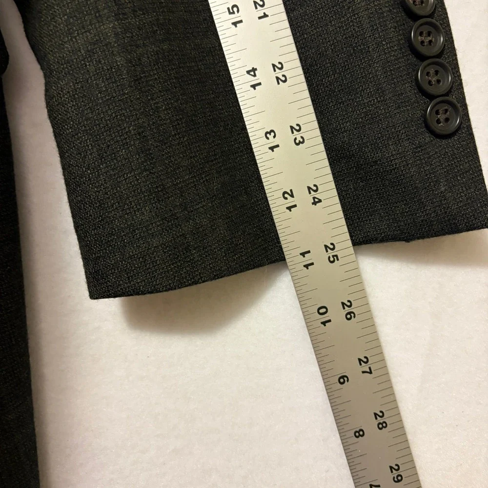 Jos A Bank Signature Collection Mens 48R Dark Gray Plaid 100% Wool Blazer Coat